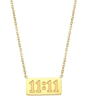 Angel Number 1111 Necklace for Women Stainless Steel Bar Pendant Lucky Numerology Jewelry