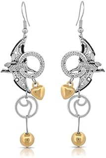 Rabbit Story Dangle Steampunk Earrings | Hypoallergenic Boho Goth Gala Wedding Style Fashion Dangle Rabbit Earrings