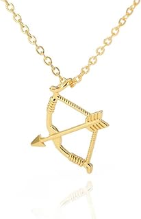 Bow and Arrow Necklace For Women Men Stainless Steel Archery Chain Necklace Wedding Jewelry (Gold)