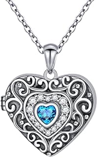 Pet Paw/Dog Heart/Turtle/Vintage Photo locket Necklace 925 Sterling Silver Cat/Dog Urn Necklace for Ashes Animal Ashes Keepsake Memorial Jewelry for Pet