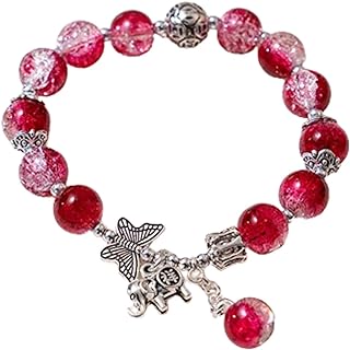 Bohemian Butterfly Elephant Crystal Stone Pendant Bracelets Colorful Gradation Beaded Charm Bracelets for Women Girl Boho Summer Beach Jewelry