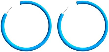 Fashion Candy Color Big Hoop Earrings for women Multiple Colors to choose from- 2.6" x 2.6" x 0.2" punk drop earrings geometry jewelry