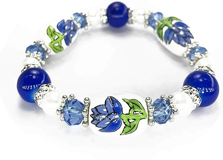 Flower Bracelet Beaded, State Flower Bracelet Souvenir Jewelry Gift For Woman, Garden Botanical Bracelet