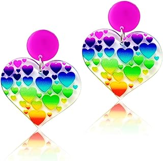 Push Back Heart-Shaped Zian Love Stud Earrings for Friendship, Valentine's Day and Pride - Rose Colored Zinc & Acrylic Material from China