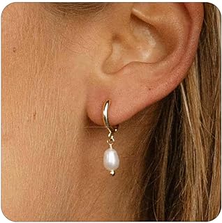 Pearl Earrings for Women Dainty Gold Pearl Drop Dangle Earrings Hypoallergenic Pearl stud Earrings Wedding Jewelry Gift for Women