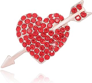 Vancy Utopia Valentine's Day Brooch Heart Shape Cupid's Arrow Enamel Brooches Elegant Red Pin Brooch for Women Gift