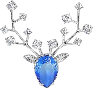Vintage Deer Brooch With Pin Clasp And Cubic Zirconia, Stylish Gift For Animal Lovers, Deer Head Design