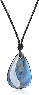 COAI Men's Women's Teardrop Healing Crystal Necklace
