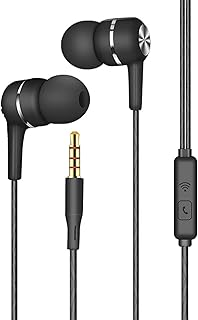 Rtinle Casque Intra-Auriculaire pour Adultes avec Télécommande et Microphone, Prise Jack 3,5 mm, Ergonomique et Léger pour un Confort Optimal. Idéal pour iPhone, Android, et MP3