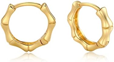 Bamboo Hoop Earrings 14K Gold Hollow Casting Punk HipHop Jewelry for Copper Bamboo Earrings for Women 90s