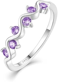 Twisted Rope Ring Sterling Silver Birthstone Ring Engagement Wedding Band for Women