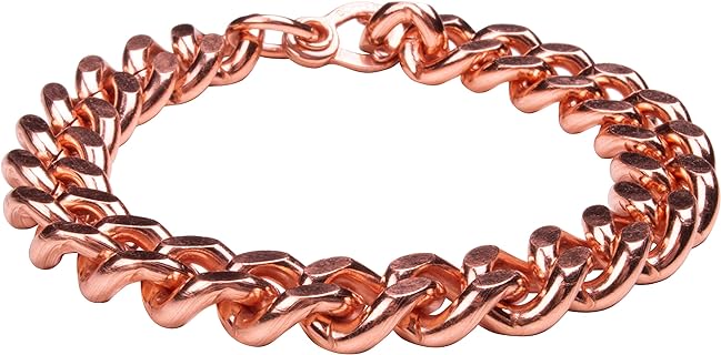 Apex Copper Bracelet Wide Link Size 9", Burnished Copper, Folk Remedy Used for Easing Joint Pain & Stiffness Due to Rheumatism and Arthritis, One Size Fits All