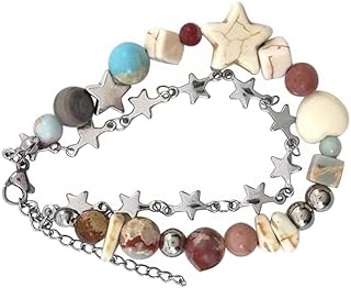 Y2k Bracelets For Women,Y2k Jewelry Beaded Star Heart Cute Grunge Accessories Y2k Aesthetic Dainty Trendy Funny Chain Githic Silver Charm Y2k Jewelry For Women