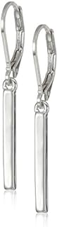 Chaps Women's Silvertone Bar Drop Leverback Earrings