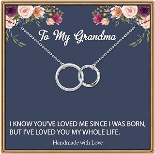 Grandma Pendant Necklace with Cable Chain and Lobster Clasp, Ideal Gift for Mom, Grandma, Sister, or Best Friend, Showcasing Cross and Infinity Circle Design