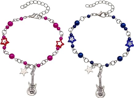 Imitation Pearl Bead Bracelet with Link Chain, Buckle Clasp for Men and Women, Punk Y2K Hollowed-out Star Design