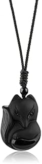 Fox Necklace Natural Crystal and Healing Stone with Adjustable Rope Handmade Gemstone Jewelry for Men Women