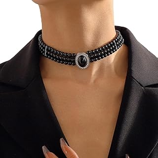 Missgrace Boho Dainty Pearl Layered Necklace for Women Girls Pearl Layered Choker Bridal Wedding Choker Necklace Jewelry for Women Girls