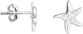 SOFIA MILANI Women's Starfish Stud Earrings in 925 Sterling Silver, Nickel-Free, Hypoallergenic, Rhodium Layered for Tarnish Resistance, Elegant Gift Box Included, Charming and Sophisticated Design - 20474
