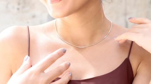 925 Sterling Silver Chain Necklaces for Women Trendy,Dainty Box Layered Chain Necklaces Set