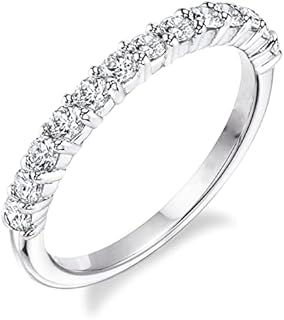 2mm-2.5mm Moissanite Wedding Bands For Women Brilliant Round Half/Full Stackable Eternity Promise Ring