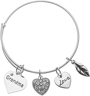 Infinity Collection Grandmother Charm Bangle Bracelet- Grandma Jewelry, Gift for Grandmas, First Time Grandma Gifts, Mother's Day Jewelry