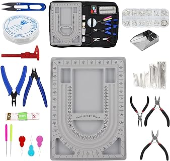 Bead Board for Jewelry Making Supplies Kit, Bead Tray Beading Supplies, Necklace Maker Bracelet, Jewelry Findings Beading Board,Jewelry Pliers, Jewelry Making Tools for Jewelry Repair