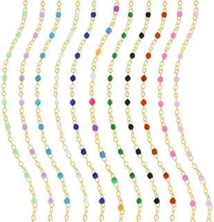 Spring Ring Clasp,14K Yellow Gold Plated Enamel Chain Bracelet for Women - Juliette Collection's Sleek & Versatile Beach Jewelry Piece