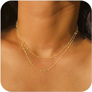 Pearl Choker Necklace for Women Dainty 14k Gold Plated Pearl Chain Necklace Gold Simple Trendy Gold Jewelry Gift for Girls