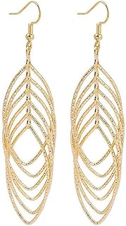Gold Dangle Earrings for Women Dangling Silver Bohemian Earrings Statement Layered Boho Drop Earring for Girls