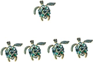 Pin Clasp Gold Turtle Brooch with Alloy and Rhinestone Gems for Women - Vintage Hat Pin Design