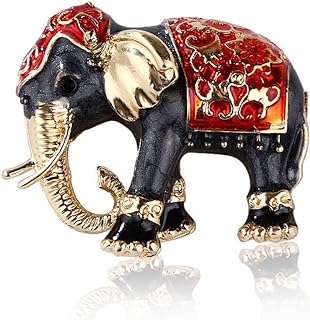 Unique Colorful Elephant Enamel Brooch Pin with Pin Clasp for Women and Men - Versatile Vintage Animal Design for Dress, Scarf, and Bag Accessories