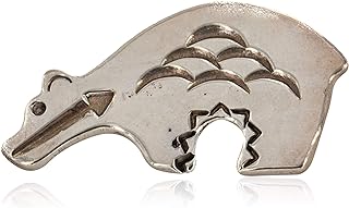 $390 Tag Certified Authentic Bear Silver Navajo Native American Pin and Pendant 24267 Made by Loma Siiva