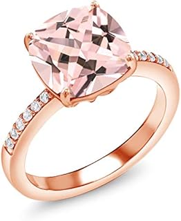 Elegant 18K Rose Gold Plated Silver Ring with Cushion Cut Malachite Gem for Women, Exquisite Wedding/Engagement Design