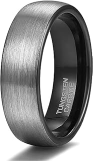 TRUMIUM 4mm 6mm 8mm Tungsten Rings for Men Women Engagement Wedding Band Brushed Black Comfort Fit Size 4-15