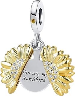 GMXLin Sunflower Charm You are My Sunshine Dangle Bead for Women Girl Mom Sister Pandora Bracelets