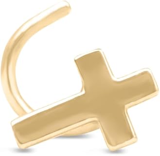 Unisex U-Shaped 14K Yellow Gold Nose Ring from Juliette Collection - Assorted Designs with Screw Back Finding