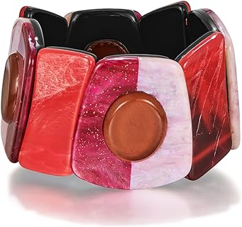 Rope Chain FAMARINE Purple Acrylic Chunky Bangle Bracelet - Women's Bohemian Geometry Costume Jewelry, Copper, No Clasp