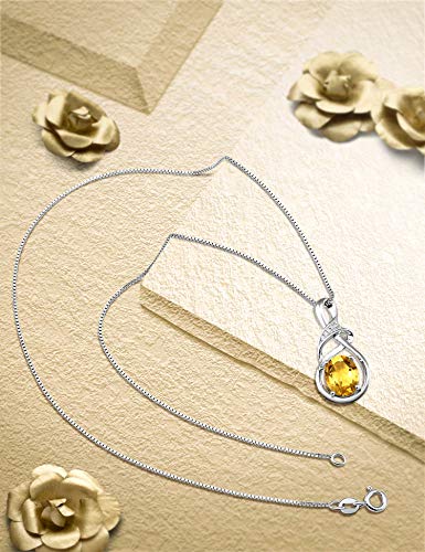 Valentine's Day Gifts Fine Jewelry Natural Gemstone Swiss Blue Topaz Amethyst Citrine Peridot Opal Sterling Silver Pendant Necklace Gifts for Women