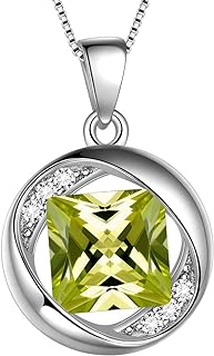 Aurora Tears 925 Sterling Silver 12 Birthstones Necklace/Earring/Ring/Bracelet Women Birthstone Pendant Crystal Fashion Birthday Jewelry Christmas Gift for Girls Women