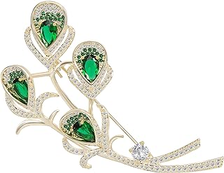 Pin-Clasp Ginkgo Brooch with Sparkling Cubic Zirconia for Women - Beautiful Calla Lily Design