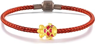 Lobster Claw Clasp 24K Solid Gold Charm Bracelet - CHOW SANG SANG Goldfish Design - Box Chain - Perfect Jewellery for Women