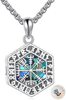 Compass Locket Necklace That Holds Pictures 925 Sterling Silver Viking Compass Locket Necklace Graduation Gift Jewelry Gifts for Women Men