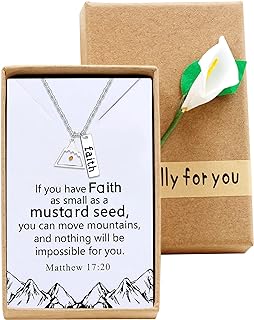 Uloveido Stainless Steel Mustard Seed Pendant Necklace Christian Baptism Faith Gift with Box Y1030