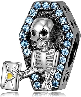 Skull Charms for Bracelet 925 Sterling Silver Black Gold Anatomical Heart Lung Brains Charms Skull Skeleton Gothic Butterfly Charms for Bracelet Necklace for Mother Daughter Sister