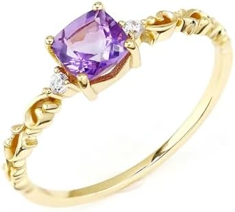 Purple Gold Engagement Ring with Alexandrite for Women - Cushioned Sterling Silver - 10k 14k 18k Options - Perfect for Weddings, Anniversary, or Promise Ring