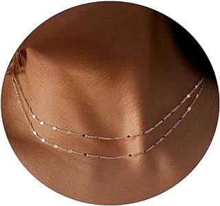 VIROMY 14K Gold Necklaces for Women Cute Dot Chain Choker Dainty Layered Bead Necklace for Women Pretty Jewelry Gifts for Women Girls Everyday Wear Necklaces for Women