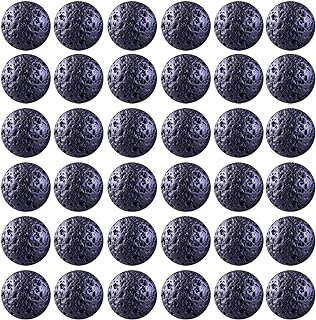 Natural Stone Beads 100pcs 8mm Black Lava Round Genuine Stone Beading Loose Gemstone Hole 1mm DIY Beads for Essential Oil Yoga Bracelet Necklace Earrings Jewelry Making (Black Lava Stone Beads,8mm)
