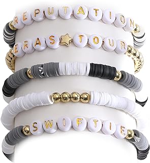 TS Friendship Bead Chain Bracelets Set - Polymer Clay - Eras Music Inspired - Stackable Boho Jewelry for Women, Girls and Boys