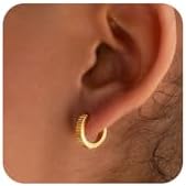 Charming 14K Gold Plated Heart Huggie Hoop Earrings with Snap-Back Closure for Women, Trendy Dainty Hypoallergenic Brass Jewelry, Perfect Gift for Teen Girls